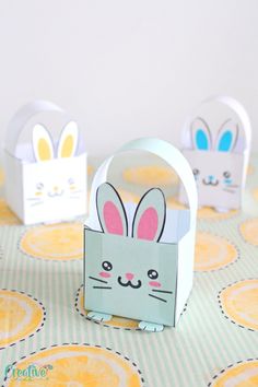 an easter treat box with bunny ears on it