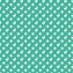 a green background with white reindeers and snowflakes on it's sides