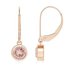 These simple yet elegant morganite solitaire earrings are designed in 14K rose gold. The bezel setting of the brilliant round morganites enhances their soft peach hue. Secured with lever back closures, these drop earrings look enticing on every woman. Emerald Bracelets, Jewellery Rendering, Emerald Necklaces, Sapphire Drop Earrings, Morganite Earrings, Rings Emerald, Pink Sapphire Earrings, Earrings Emerald, Pink Stones