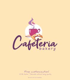 the logo for cafferia bakery with a cup of coffee on top of it