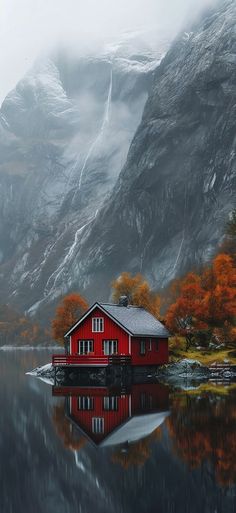 Norway Wallpaper, Iphone Wallpaper Planets, Cute Fall Wallpaper, Dark City, Landscape Photography Nature, Red House, City Landscape, Pretty Photos, Iphone Background Wallpaper