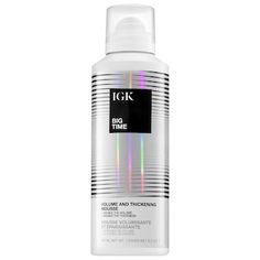 Big Time Volumizing Mousse - IGK | Sephora Volumizing Mousse, Heat Damage, Big Time, Thick Hair, Thick Hair Styles, Sephora, Heat