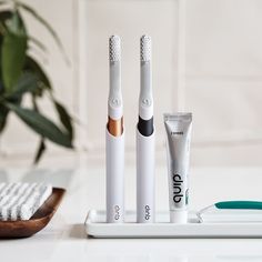 Pearly whites not looking so white? Quip Toothbrush, Brushing Your Teeth, Best Subscription Boxes, White Smile, Teeth Care, Oral Health Care, Electric Toothbrush, Silk Pillowcase, Healthy Teeth