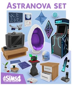 an image of a set of items for the game astranovva set on display