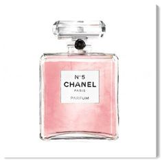 a bottle of chanel no 5 parfum on a white background in watercolor