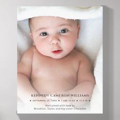 Cute Simple Custom Photo Hello Baby Newborn Birth Photo Tiles Birth Photos, Photo Tiles, Big Sister