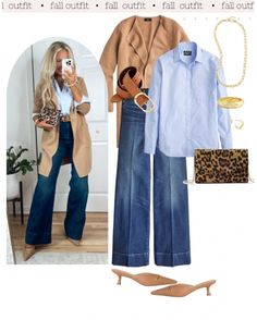 Blue And Tan Outfit, Jean Work Outfits, Fall Beach Outfits, Casual Teacher Outfit, Tan Outfit, Blazer Outfits Casual, Minimalist Fashion Women, Classic Style Outfits, Scarf Women Fashion