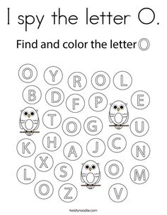 the letter o worksheet with an owl and letters to spell out it's name