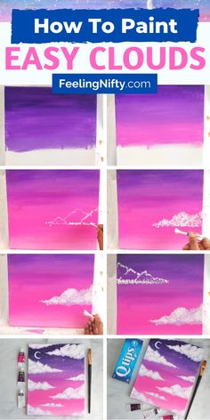 how to paint easy clouds with acrylic paints