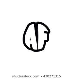 the letter af logo is black and white