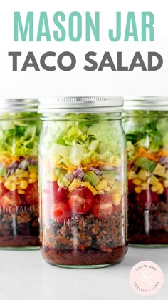 mason jar taco salad with text overlay