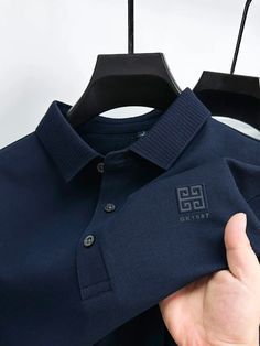 Applicable Season : Spring and AutumnApplicable Scene : DailyFeature : Anti-Pilling Color Style : Solid Type : Regular Style : Casual Material : COTTON Sleeve Length(cm) : FullGender : MEN Tops Type : Polos Stylish Men Wear, Printed Polo Shirts, Fall Skirts, Men Tops, Collar Designs, Mens Spring