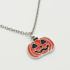 Pumpkin Halloween Charm Necklaces, Halloween Jewelry, Seasonal Autumn Jewelry, Trick or Treat Charms, Halloween Costume Jewelry SMALL STAINLESS STEEL CHAINS Hypo Allergenic, Resist Tarnishing Sm Flat Link Chain, 3 x 2 x 0.6mm, Stainless Steel Chain, Lobster Clasp Sm Twist Curb Chain, 3 x 2 x 0.6mm, Stainless Steel Chain, Lobster Clasp Sm Rolo Chain, 1.5 x 1mm, Stainless Steel Chain, Lobster Clasp Sm Box Chain, 2x2x1mm, Stainless Steel Chain, Lobster Clasp SMALL WAXEN COTTON CORDS Black or Brown 1.5mm waxen cotton cord with lobster clasp MORE HALLOWEEN JEWELRY: https://www.etsy.com/shop/JDsFashionJewelry?ele=shop_open&section_id=35215707 VISIT MY SHOP AT: https://www.etsy.com/shop/JDsFashionJewelry PATTERN SHOP: https://jdsfashionjewelry.com This Stainless Steel Pendant and Chain is a durab Halloween Costume Jewelry, Jewelry Enamel, Autumn Jewelry, Women's Necklace, Face Necklace, Brown Jewelry, Stainless Steel Chain Necklace, Halloween Charms, Halloween Jack