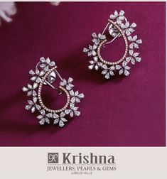 Simple Diamond Earrings, Diamond Jhumkas, Fine Pearl Jewelry, Gold Items, Antique Gold Jewelry Indian, Cocktail Earrings