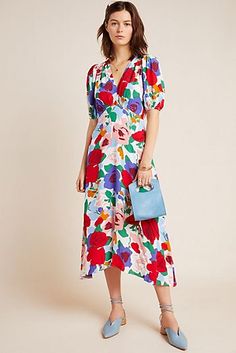 Casual Midi Dress, Anthropologie Uk, V Neck Midi Dress, Faithfull The Brand, Midi Dress Casual, Easter Dress, Floral Dress, New Dress, Wrap Dress