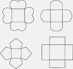 four different shapes that can be used to make paper crafts for kids, including flowers and hearts