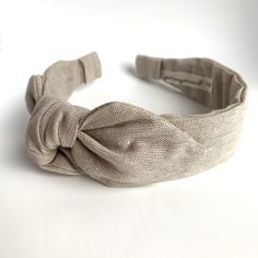 "Linen Headbands for women with bow side knot bow headband narrow Women's Fabric Headband . Gift for her . Headbands for women . Adult headband woman . Flax linen blend head band This narrow fabric headband for women is just so cute with its Retro and sweet side bow! * top of the line designer cotton/linen blend fabric * structured no slip design. * narrow at Roughly 1.5\" wide tapering to 1/2\" behind the ears. Bow is approximately 6\" across. * great for short pixie cuts too! * one size fits m Linen Headbands, Headband Preppy, Homemade Headbands, Knot Turban Headband, Headband Diy, Toddler Ideas, Hair Accessories Vintage, Top Knot Headband, Hair Headband