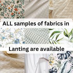 all samples of fabrics in varying sizes and colors