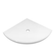 a white square shaped shower tray on a white background with a hole in the middle