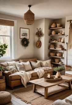 a living room filled with lots of furniture and decor