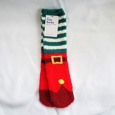 New With Tags Old Navy Cozy Crew Socks Elf / Santa's Helper Christmas Design. Color: Red And Green From A Smoke-Free And Pet-Free Home. Brrr Basket, Fleece Socks, Navy Accessories, Heart Socks, Santa Helper, Socks Sneakers, Fuzzy Socks, Cozy Socks, White Bear