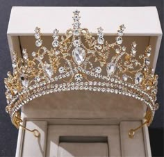 Bridal Crown Crystal, Crystal Wedding Tiaras, Crown Crystal, Crystal Bridal Tiaras, Gold Tiara, Tiara Hairstyles