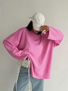 Teon Clothing Shop Pink Tee Shirts Streetwear Hot Pink Tee, Pink Tee Shirt, Shirts Streetwear, Pink Streetwear, Clothes Brand, Chic Blouses, Pink Vibes, Pink Tee, Collars For Women