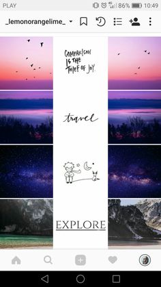 an iphone screen with the words explore written in different languages and pictures on it, along with