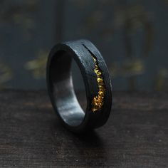 Mens Black Ring, Cool Rings For Men, Fire Ring, Colored Engagement Rings, Black Ring, Chiba, Mens Wedding Rings, Men's Rings, Open Ring