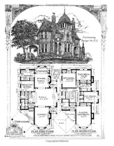 an old house with two floors and three stories on the first floor is shown in this drawing