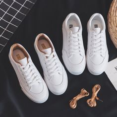 Item Type: Sneakers Material: Microfiber Gender: Women Pattern Type: Solid Lining Material: Synthetic Closure Type: Lace-Up Season: Spring/Autumn Fashion Element: Rome Insole Material: Fabric Package Includes: 1 x Pair Size: Size Heel to Toe (cm/inch) 5 22.5/8.86 6 23/9.05 6.5 23.5/9.25 7.5 24.5/9.45 8.5 24.5/9.64 9 25/9.84 Women Sneakers Fashion, Leather Trend, White Casual Shoes, Basket Noir, Shoes Spring, White Shoes Women, Casual Sport, Beige Shoes, Women Sneakers