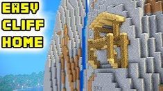 Minecraft: How to Build: Easy Cool Cliff/Mountain House (Tutorial) Minecraft Barn, Minecraft Mountain, Mountain Cliff, Minecraft Download, Minecraft Houses Survival, Starter House, House Tutorial