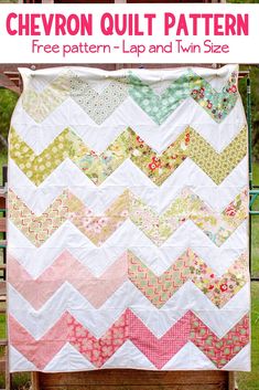 the chevron quilt is on display for sale