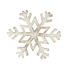 a white snowflake is shown on a white background and it looks like an ornament