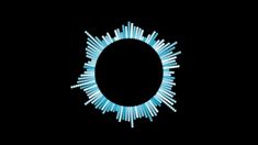 an image of a circle made out of toothpicks in blue and white on a black background