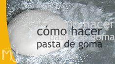 a white rock in the water with words above it that read, como hacer pasta de goma