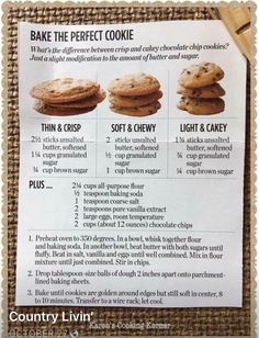 a recipe for chocolate chip cookies is shown