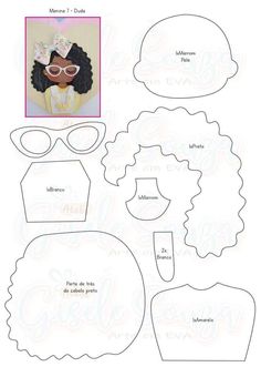 the paper doll is cut out to make it look like she's wearing sunglasses