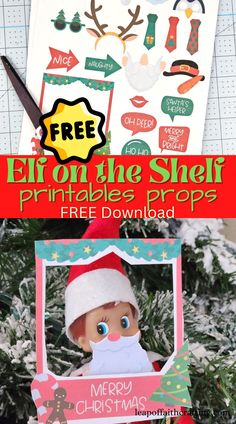 elf printables for christmas cards with the text free