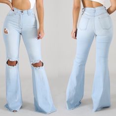 These Perfect Fit Bell Bottom Jean Features, A Stretch Fabric, High Waist, Wide Bell Bottoms, Finished With Front Closure. 98% Cotton 2% Spandex Hand Wash Cold Water. Do Not Bleach Wedgie Jeans, Black Flare Jeans, Super Flare Jeans, High Rise Black Jeans, Blue Flare Jeans, Flair Jeans, Urban Outfitters Jeans, Denim Flare Jeans, Flare Denim Jeans