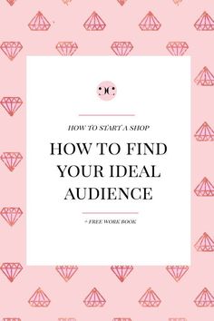 the words how to start a shop on top of a pink background with diamond shapes