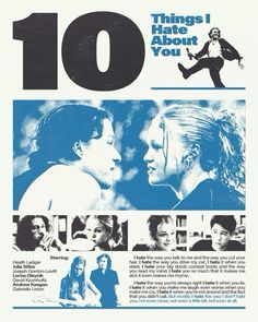 an advertisement for the movie 10 things i hate about you, with two people talking to each other