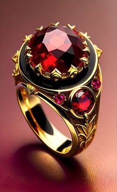 Ring Design For Men, Fantasy Jewelry Magic, Gold Ring Design, Mens Ring Designs, Skull Wedding Ring, Ruby Wedding Rings, Architectural Jewelry, Fantasy Ring