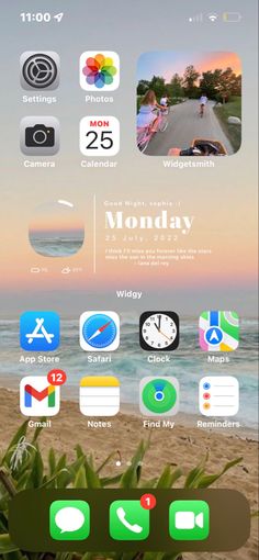 an iphone screen showing the home screen with icons and other things to do on it