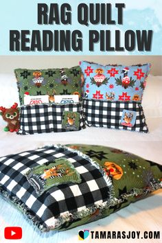 the rag quilt reading pillow pattern is easy to sew and perfect for beginners