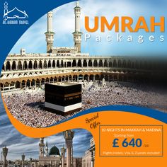 an advertisement for the umrah packages in makkah and makkah