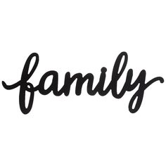 the word family written in cursive black ink