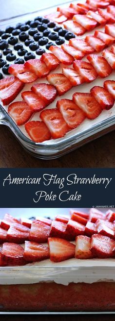 the american flag strawberry cake is ready to be eaten