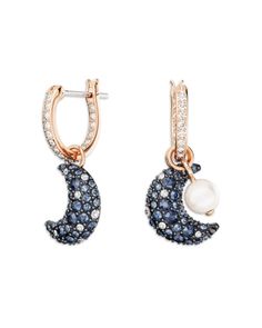 Swarovski Luna Pave Crescent Drop Earrings Swarovski Jewelry, Moon Earrings, Blue Rose, Milky Way, Crescent, Art Reference, Jewelry Accessories, In Store, Pick Up