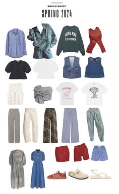 Spring/Summer 2024 Capsule Wardrobe Clothing Wishlist Summer Capsule Wardrobe 2024, Wardrobe Clothing, Clothing Wishlist, Wardrobe Outfits, Spring Summer 2024, Back To School Outfits, School Outfit, Summer 2024, Spring Summer Fashion